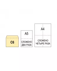 Конверт ForPost С6 80 г/кв.м Куда-Кому белый стрип с внутренней запечаткой (50 штук в упаковке)