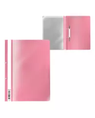 Папка-скоросшиватель ErichKrause® Fizzy Pastel, A4, верх.прозрачный лист с перфорацией розовая