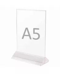 Подставка настольная для рекламных материалов ВЕРТИКАЛЬНАЯ (215х148 мм), формат А5, двусторонняя, ST