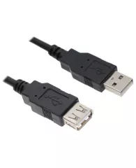 Кабель удлинитель USB 2.0 AM/AF 1.8м, профессиональный, зол.конт., черн