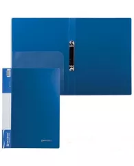 Папка с боковым металлическим прижимом и внутренним карманом BRAUBERG "Contract", синяя, до 100 л.