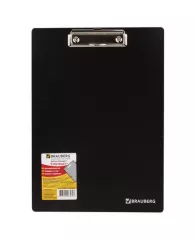 Доска-планшет BRAUBERG "Contract", плотная, с верхним зажимом, А4, 313х225 мм, пластик, черная