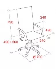 Кресло BN_Dp_Руководителя EChair-516 RT рецикл.кожа черная,