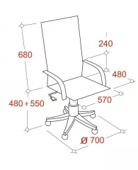 Кресло BN_Dp_Руководителя EChair-515 RT рецикл.кожа черная,