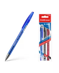 Ручка гелевая ErichKrause® R-301 Original Gel Stick 0.5 0.5 синий, черный, красный (в пакете по 3 шт