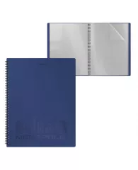 Папка с 20 прозрачными карманами ErichKrause® Megapolis синяя на спирали
