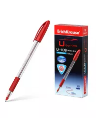 Ручка шариковая ErichKrause® U-109 Classic Stick@Grip 1.0, Ultra Glide Technology, цвет чернил красн