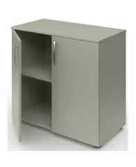 Мебель для школы МЕТ_Шкаф для учебных пособий закрытый низкий серый