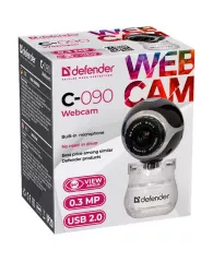 Веб-камера DEFENDER C-090, 0,3 Мп, микрофон, USB 2.0, регулируемое крепление, черная, 63090, шт
