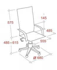 Кресло VB_EChair-562 TR рец. кожа черная, металл (детали в спинке)