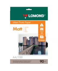 Фотобумага А4 для стр. принтеров Lomond, 90г/м2 (100л) матовая односторонняя 0102001