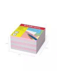 Блок-куб 9*9*5 см цветной ErichKrause® 2 цвета (бело-розовый)