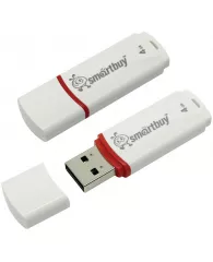 Память Smart Buy "Crown"  4GB, USB 2.0 Flash Drive, белый SB4GBCRW-W
