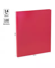 Папка с зажимом OfficeSpace, 15мм, 500мкм, красная