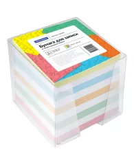 Блок-куб 9*9*9 см цветной в пластиковом корпусе OfficeSpace