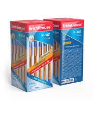 Ручка шариковая ErichKrause® "R-301 Orange" синяя, 0,7мм, штрихкод
