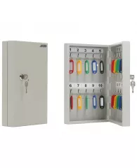 Ключница Aiko Key-20 на 20 ключей, 300*185*59мм, ключевой замок, металл, серый, с брелоками