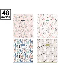 Тетрадь 48л., А5, клетка ArtSpace "Узоры. Cute pattern", фактурное тиснение