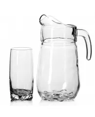 Набор посуды для питья Pasabahce Sylvana силикатное стекло - кувшин 1350 мл и 6 стаканов 300 мл (арт