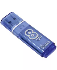 Память Smart Buy "Glossy"   8GB, USB 2.0 Flash Drive, голубой