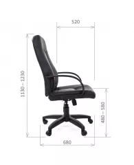 Кресло руководителя Chairman 429, экокожа/ткань черная/серая, механизм качания
