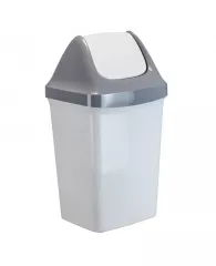 Ведро-контейнер для мусора (урна) Idea "Свинг", 25л, качающаяся крышка, пластик, мраморный