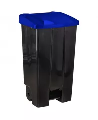 Бак для мусора уличный Idea, с крышкой, с педалью, 110л, синий