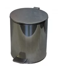 Ведро-контейнер для мусора (урна) Титан, 15л, с педалью, круглое, металл, хром