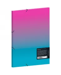 Папка для тетрадей на резинке Berlingo "Radiance" А5+, 600мкм, розовый/голубой градиент, с рисунком