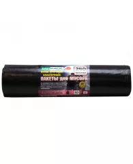 Мешки для мусора  240л Mirpack "Extra black" ПВД, 90*130см, 55мкм, 10шт., черные, в рулоне