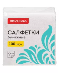 Салфетки бумажные OfficeClean, 2слойн., 24*24см, белые, 100шт.