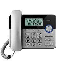 Телефон проводной teXet TX-259, ЖК дисплей, ускоренный набор, черный-серебристый