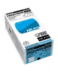 Перчатки латексные медицинские Manual "High Risk HR419", L, 50шт., неопудренные, особо прочные, карт