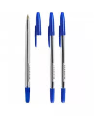 Ручка шариковая Стамм "511", синяя, 1,0мм, прозрачный корпус