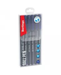 Ручка шариковая Berlingo "Ultra X2", синяя, 0,7, игольчатый стержень, 6 шт., PET пенал