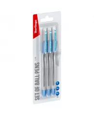 Ручка шариковая Berlingo "I-10" синяя, 0,4мм, грип, 3шт, блистер