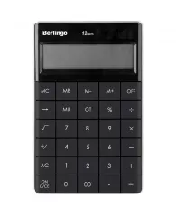 Калькулятор настольный Berlingo "PowerTX", 12 разр., двойное питание, 165*105*13мм, антрацит
