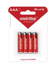 Батарейка SmartBuy AАА 4шт/уп 1.5В LR03 алкалиновый
