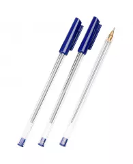 Ручка шариковая Стамм "РШ 800" синяя, 0,7мм, прозрачный корпус