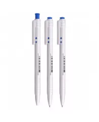 Ручка шариковая автоматическая Стамм, синяя, 0,7мм, белый корпус
