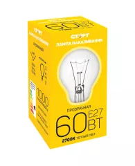 Лампа накаливания Старт Б 60W, E27, прозрачная