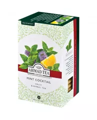 Чай Ahmad Tea "Mint Cocktail", травяной, с ароматом мяты и лимона, 20 фольг. пакетиков по 1,5г