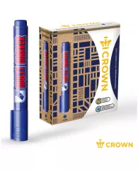 Маркер перманентный Crown "Multi Marker Chisel" синий, скошенный, 5мм