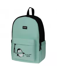 Рюкзак Berlingo Casual "Penguin mint" 39,5*27*13см, 1 отделение, 3 кармана, уплотненная спинка