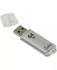 Внешний накопитель Smart Buy "V-Cut" 64GB, USB 3.0 Flash Drive, серебристый (металл.корпус)
