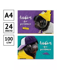 Альбом для рисования 24л., А4, на скрепке ArtSpace "Питомцы. Pug"