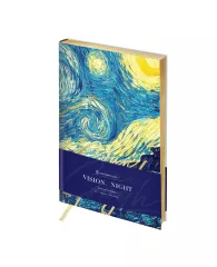 Записная книжка А5 80л. ЛАЙТ, кожзам, Greenwich Line "Vision. Van Gogh.  Night", тон. блок, зол.срез