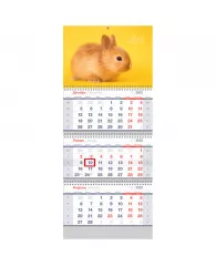 Календарь квартальный 3 бл. на 3 гр. OfficeSpace Standard "Символ года", с бегунком, 2023г.