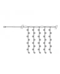 Электрогирлянда дождь FERON CL21, 320LED,  (бел), стробы, 3x2м IP44 32342