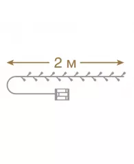 Электрогирлянда Vegas Нить 20 хол.бел РОСА,2м, на бат.(не вх),пульт 55105